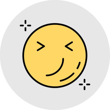 emoji düz simgesi, vektör illüstrasyonu