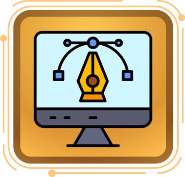 bilgisayar ekranı renk ana hatları vektörü