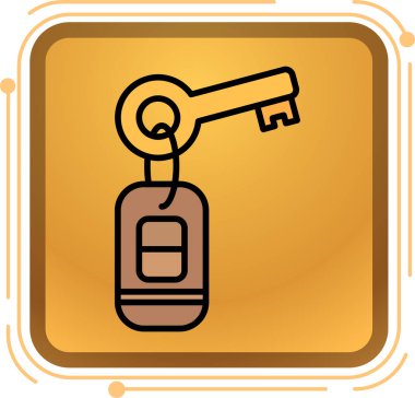 Tek izole edilmiş anahtar simgesinin vektör çizimi