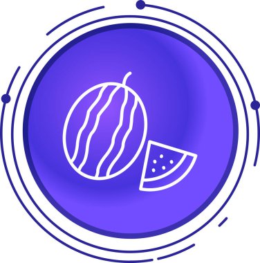 Beyaz arkaplanda mavi çizgi limon simgesi izole edildi. mor daire düğmesi. vektör.