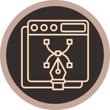 Modern tasarım vektör simgesinin çizimi