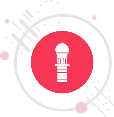 Beyaz arka planda izole edilmiş kırmızı Çin geleneksel fener ikonu. vektör illüstrasyonu