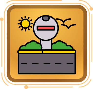 Bahçedeki sevimli bir bitki simgesinin vektör çizimi