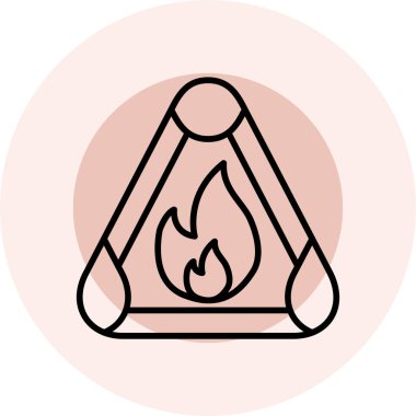 yanan ateş simgesi, vektör illüstrasyonu