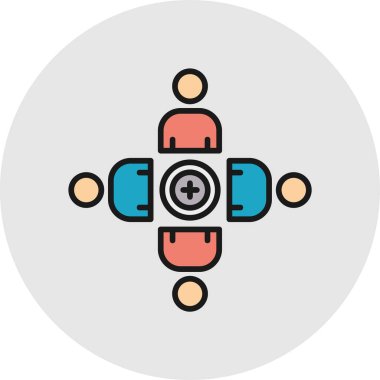 Sosyal medya simgesi olan insanlar, renkli tasarım