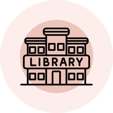 Kütüphane. Web simgesi basit illüstrasyon