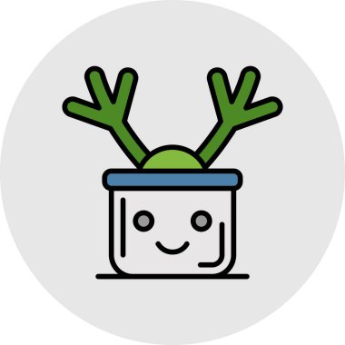 Kaktüs pot simgesi. vektör çizim