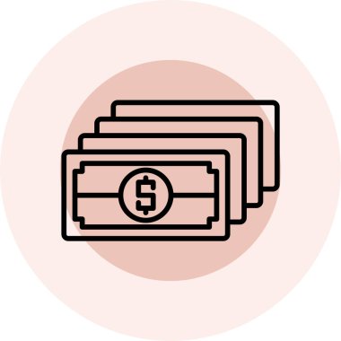 Dolar. Web simgesi vektör illüstrasyonu