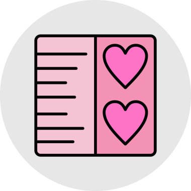 Aşk. Web simgesi basit illüstrasyon