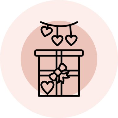 aşk kutusu ikonu vektör illüstrasyonu