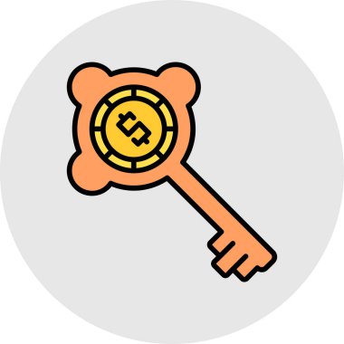 Anahtar simgesi vektör illüstrasyonu