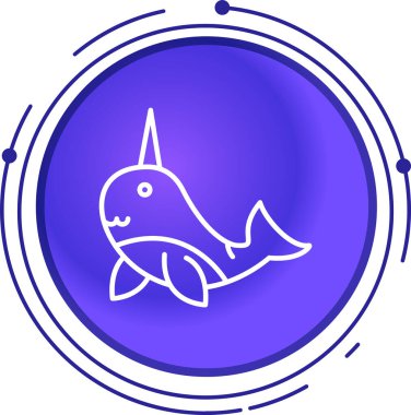 Benzersiz Yunus Vektör Kabartma Simgesi