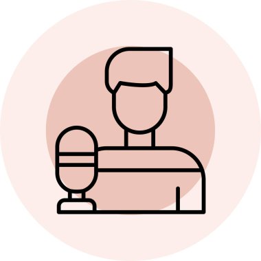 Mikrofonlu bir adamın vektör çizimi