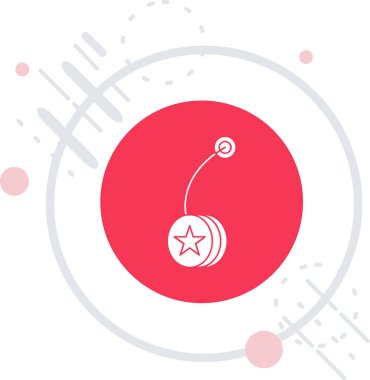 Kırmızı çizgi noel balosu ikonu beyaz arka planda izole edildi. Mutlu noeller ve mutlu yıllar. Soyut çember rastgele noktalar. vektör illüstrasyonu