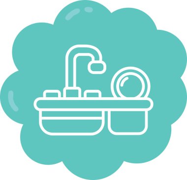 Bir duş simgesinin vektör illüstrasyonu