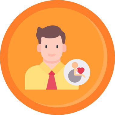 İş düz simgesi, vektör illüstrasyonu