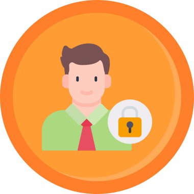 Anahtar simgesi vektör illüstrasyonuna sahip adam.