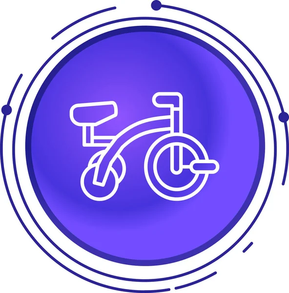 Beyaz çizgili bisiklet tekeri simgesi beyaz arkaplanda izole edilmiş. Bisiklet yarışı. Ekstrem. Spor malzemeleri. Mavi daire düğmesi. vektör.