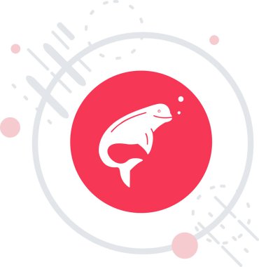 Line Fish simgesi beyaz arkaplanda izole edildi. Renkli taslak konsepti. Vektör.