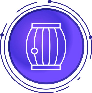 Mavi çizgi bira ikonu beyaz arka planda izole edilmiş. Çember çizme düğmesi. vektör illüstrasyonu