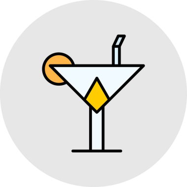 Kokteyl Düz Vektör Simgesi