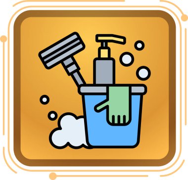 Sabun ikonlu kova, vektör illüstrasyonu