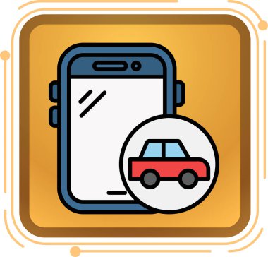 taksi vagonu ikon vektör illüstrasyonu