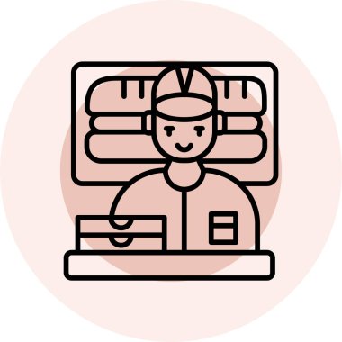 Laptop bilgisayarı ve akıllı telefon vektör illüstrasyon tasarımı olan işçiler