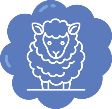 Koyun. Web simgesi basit illüstrasyon