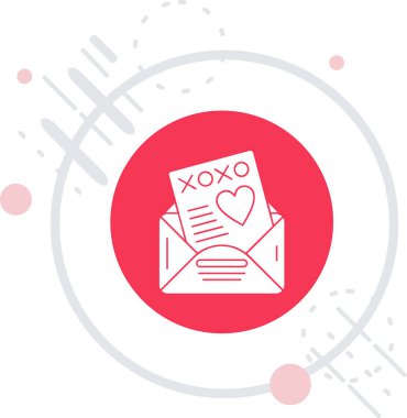 aşk harfi simgesi, vektör illüstrasyonu basit tasarım