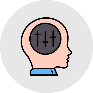 Haç ve haç simgesi olan insan kafası.