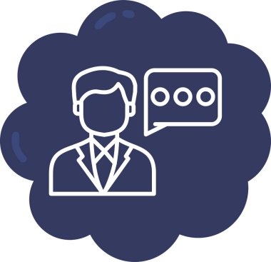 İş adamı simgesinin ana hatlarıyla vektör illüstrasyonuName