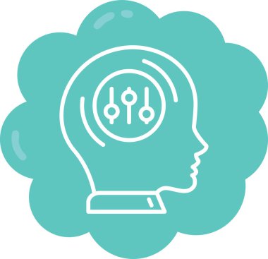 Beyin. Web simgesi basit illüstrasyon