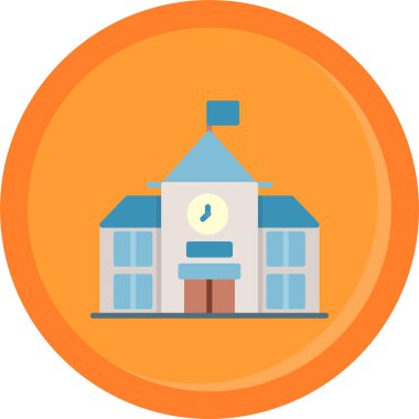 Okul. Web simgesi basit illüstrasyon