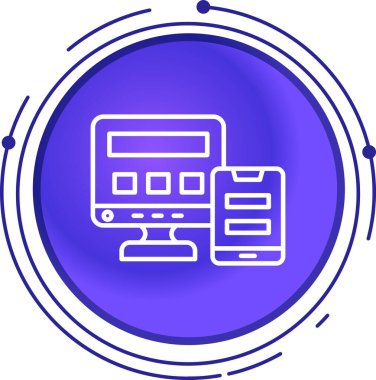 Web simgesi, internet teknolojisinin vektör illüstrasyonu