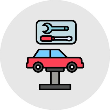 araba motoru renk ikonu vektör illüstrasyonu