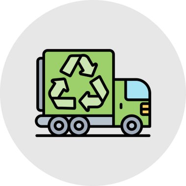 Çöp kutusu renk çizgisi simgesi beyaz arkaplanda izole edildi.