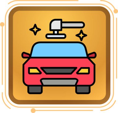 Araba kazası ikonu, çizgi film tarzı