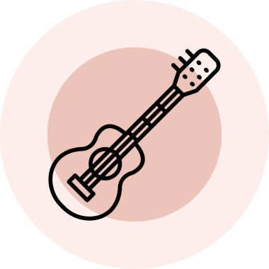 Gitar. Web simgesi basit illüstrasyon