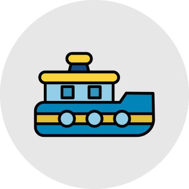 Bir tekne simgesinin vektör illüstrasyonu