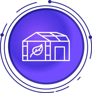 Beyaz arka planda izole edilmiş çevre dostu bitki ikonu. Yapraklı eko ev. Renkli ana hatlı yaprak. vektör