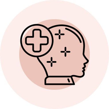 beyin ikonu vektör illüstrasyonu