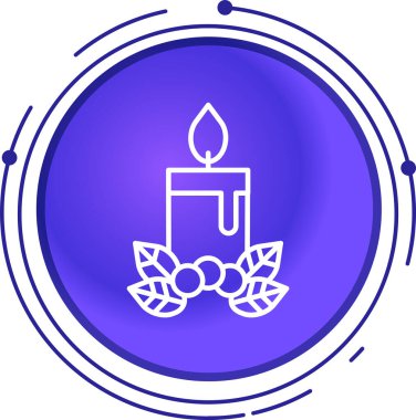 çizgi yanan mum beyaz arkaplanda izole çubuk simgesi ile. Silindirik mum çubuğu ve yanan ateş. Renkli taslak konsepti. vektör illüstrasyonu