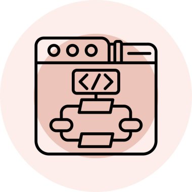 kod kodlama simgesi, vektör illüstrasyonu