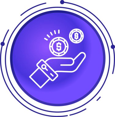 Para simgesi, vektör illüstrasyonu