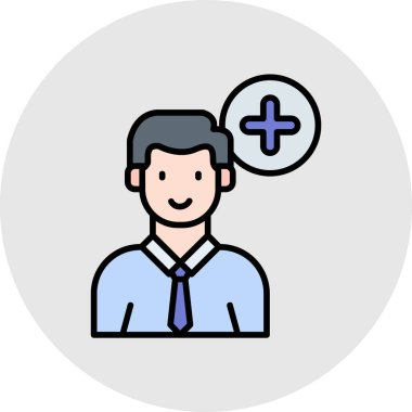 Konuşma kabarcığı vektör resimleme simgesine sahip iş adamı