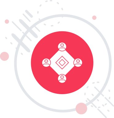 Beyaz arkaplanda izole edilmiş beyaz çizgi kripto para simgesi. Fiziksel para. Blockchain teknolojisi temelli. Şifreli para birimi. Güvenli kripto para birimi. kırmızı daire düğmesi