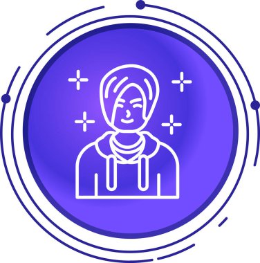 avatar kadın simgesi, vektör çizimi