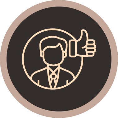 Bir iş adamı simgesinin vektör çizimi, çember