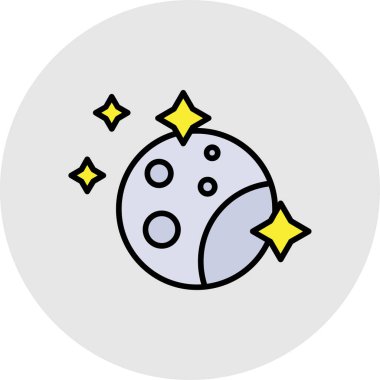 Ay. Web simgesi basit illüstrasyon